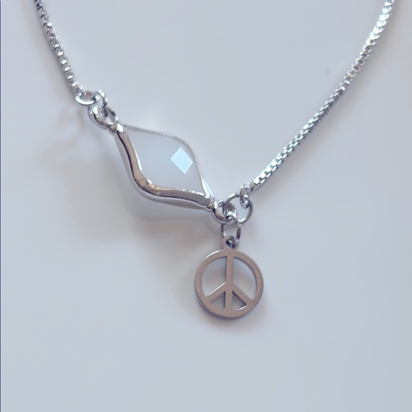 Silver Peace Charm Bracelet - Picture 1 of 3